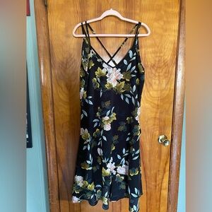 Floral Black Dress